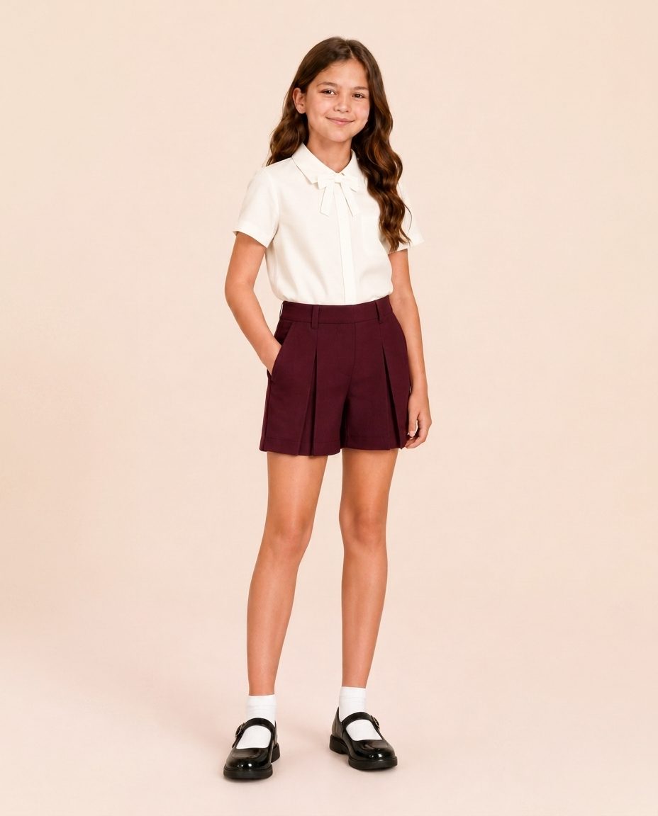 Girl's Pleated Formal Shorts