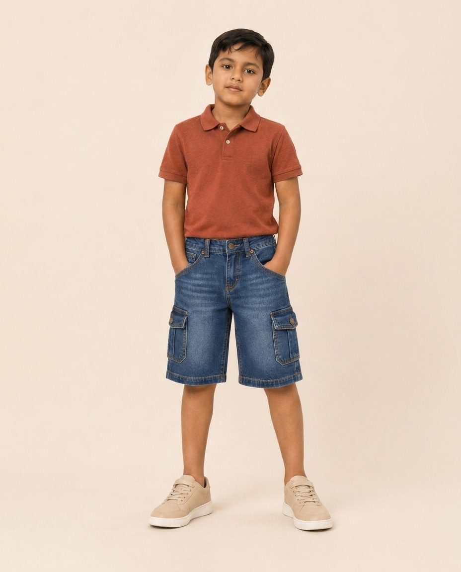 Boy's Cargo Denim Shorts