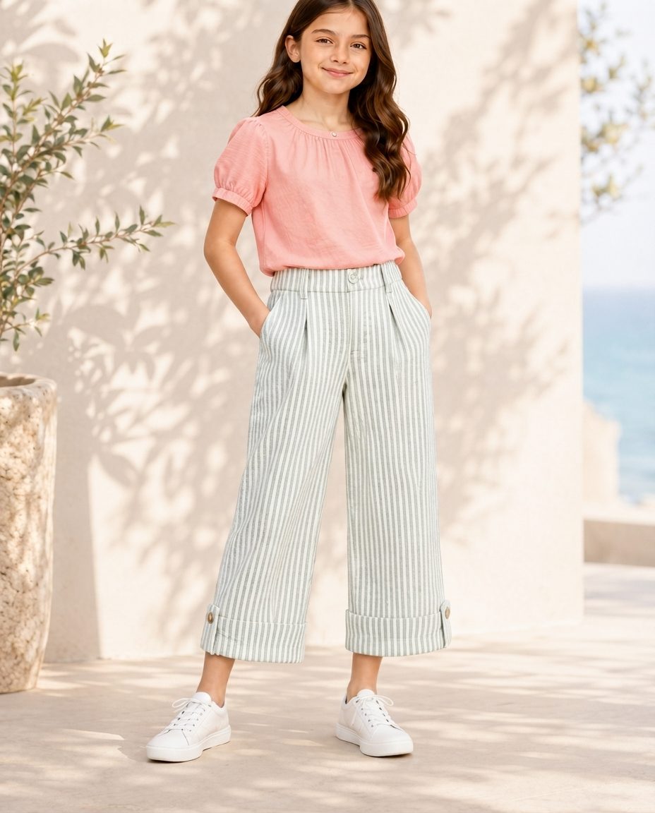 GIRL'S SEERSUCKER PANTS