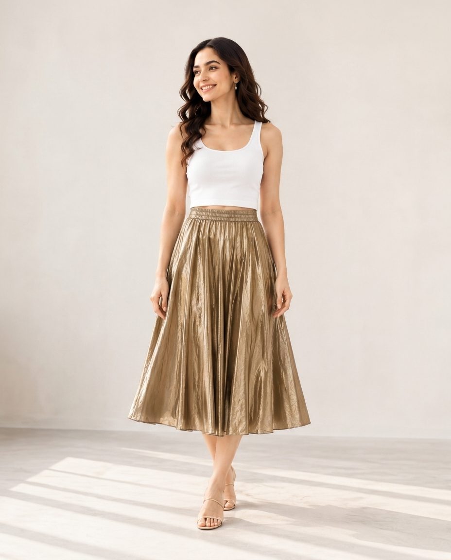 Women's Metallic Skirt