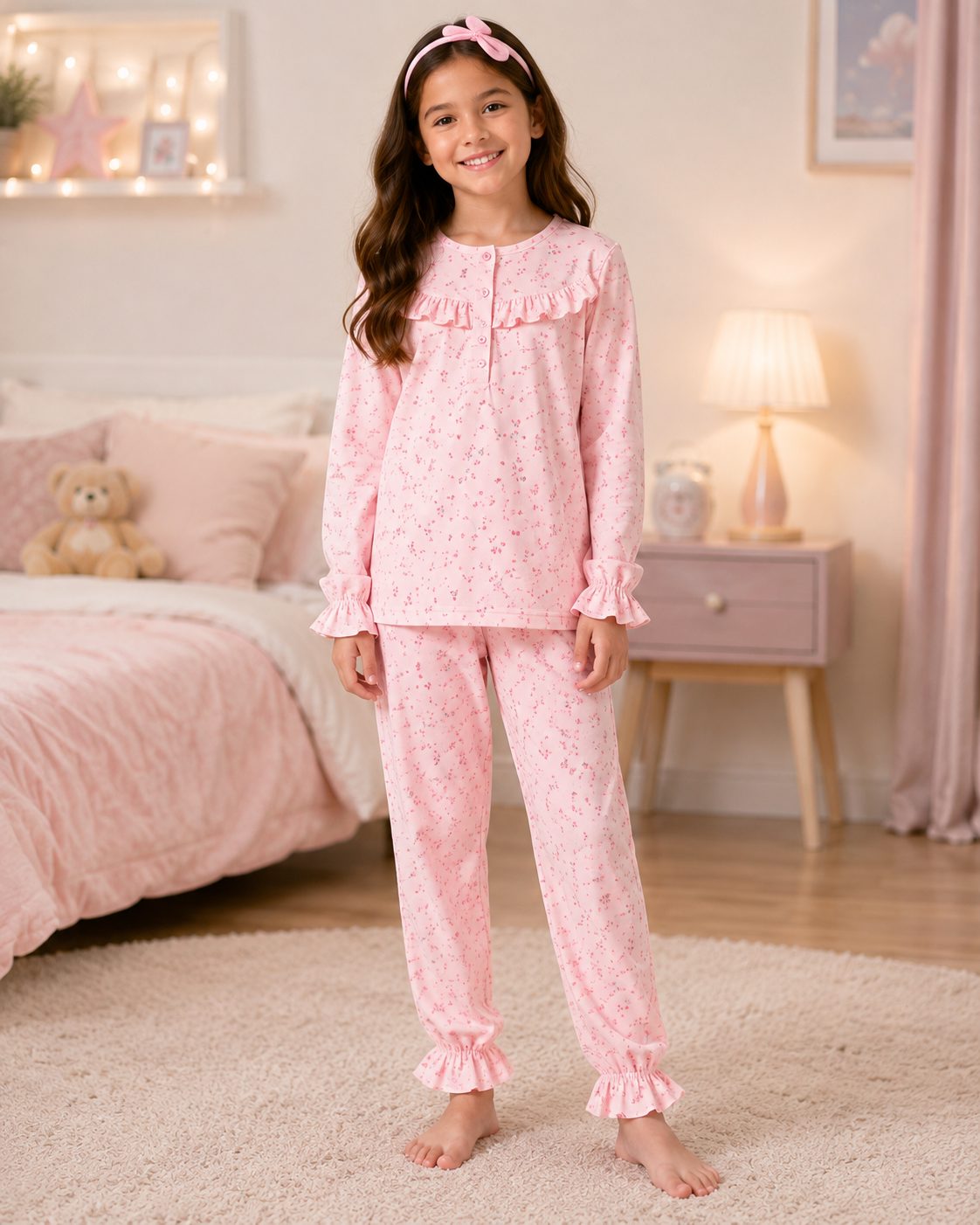 Girl's Ruffle Pajama Set