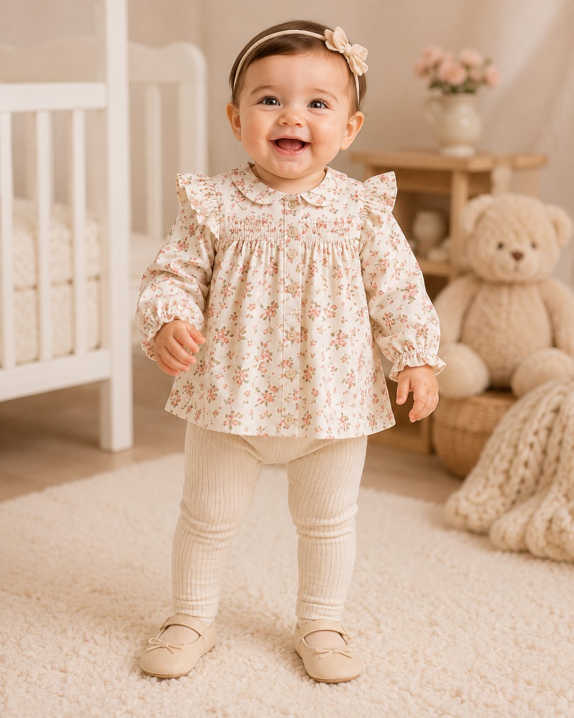 Baby Blossom Frill Smock Blouse