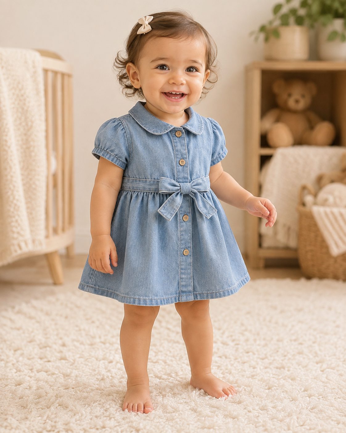 Baby Chambray Bow Dress