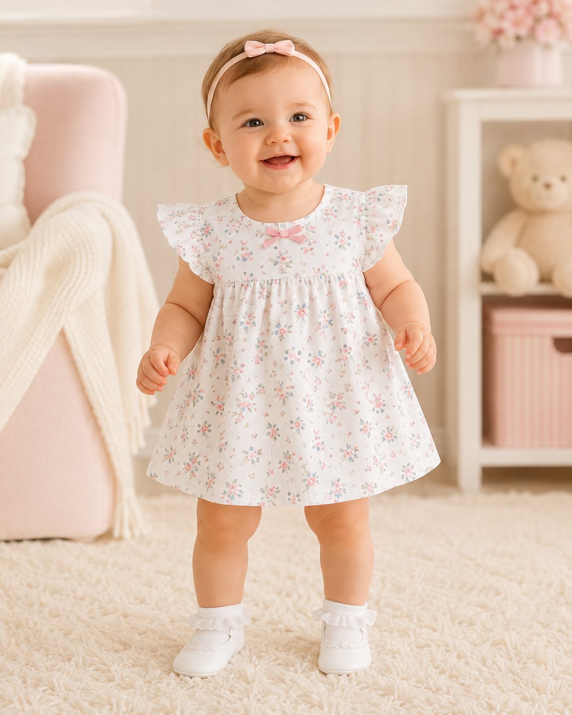 Baby Knitted Flutter Sleeve Dress