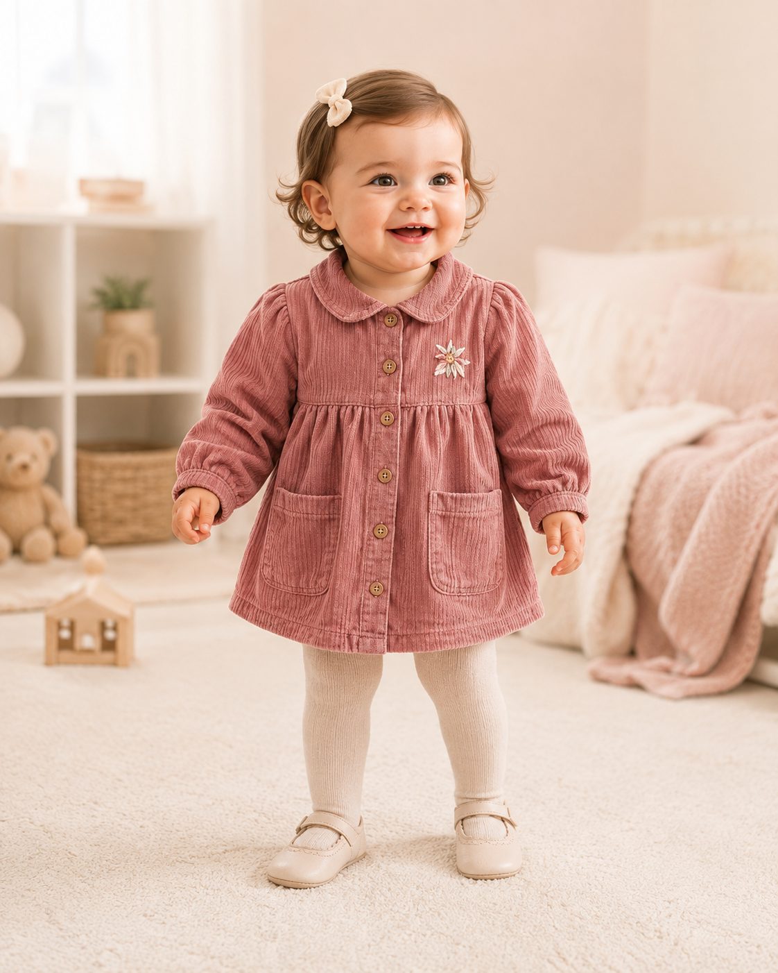Baby Rose Corduroy Dress