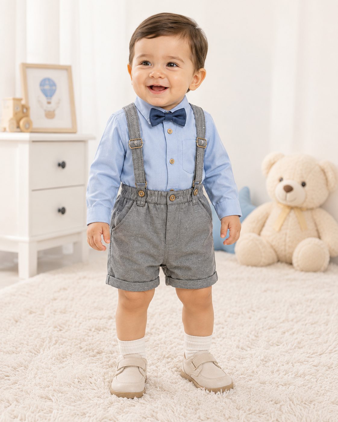 Baby Dapper Suspender Short Set