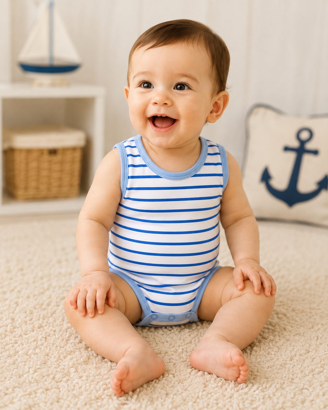 Baby Little Sailor Organic Cotton Tank Bodysuit