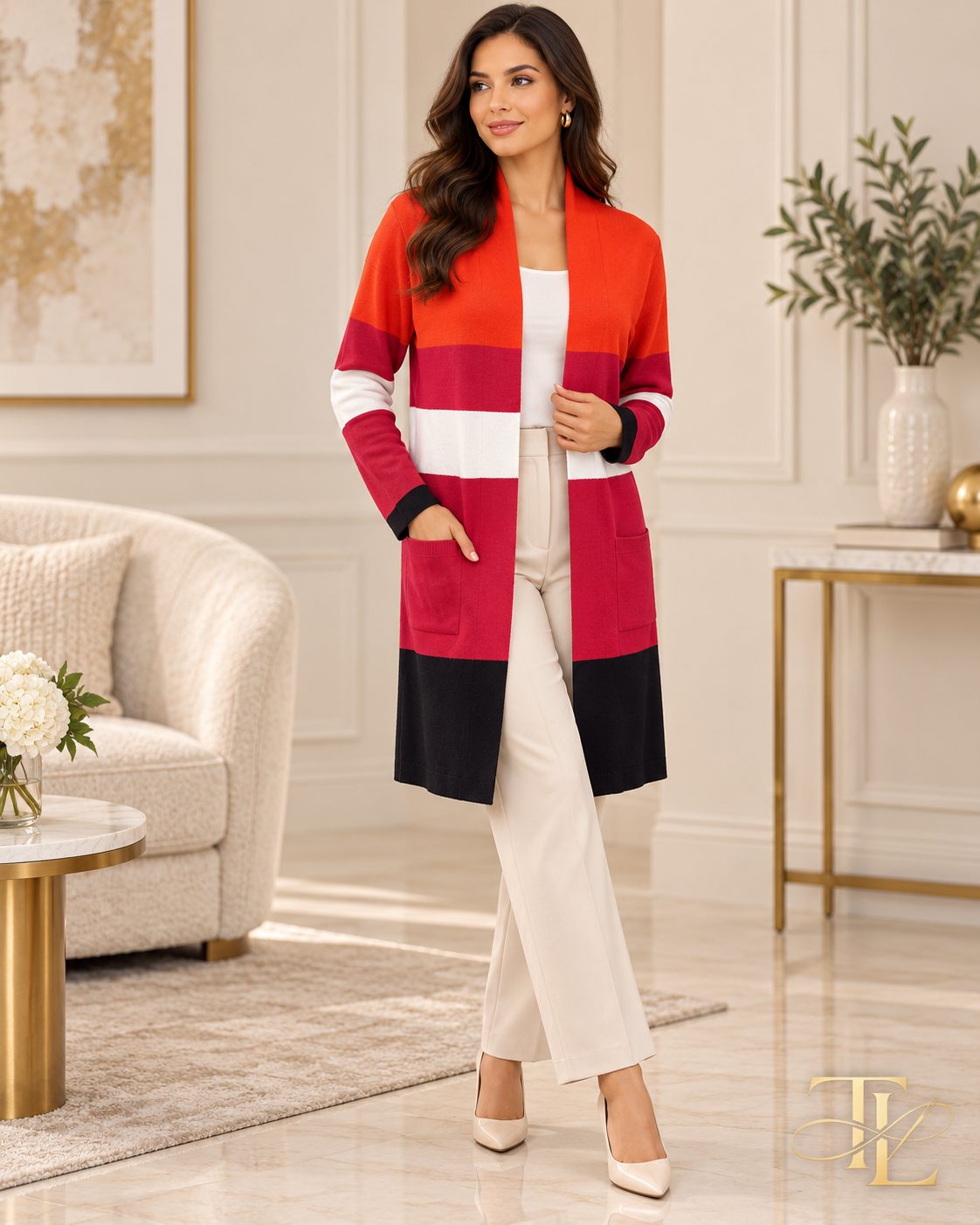 Women's Aurora Colorblock Longline Cardigan