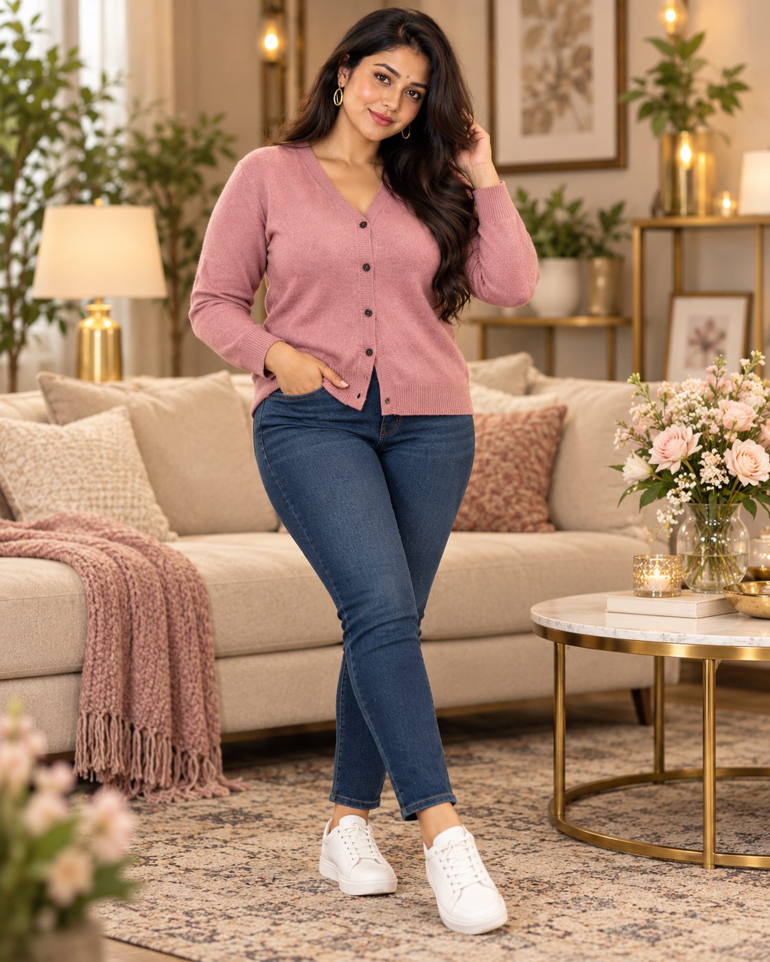 Women's Rose Bless Button Cardigan