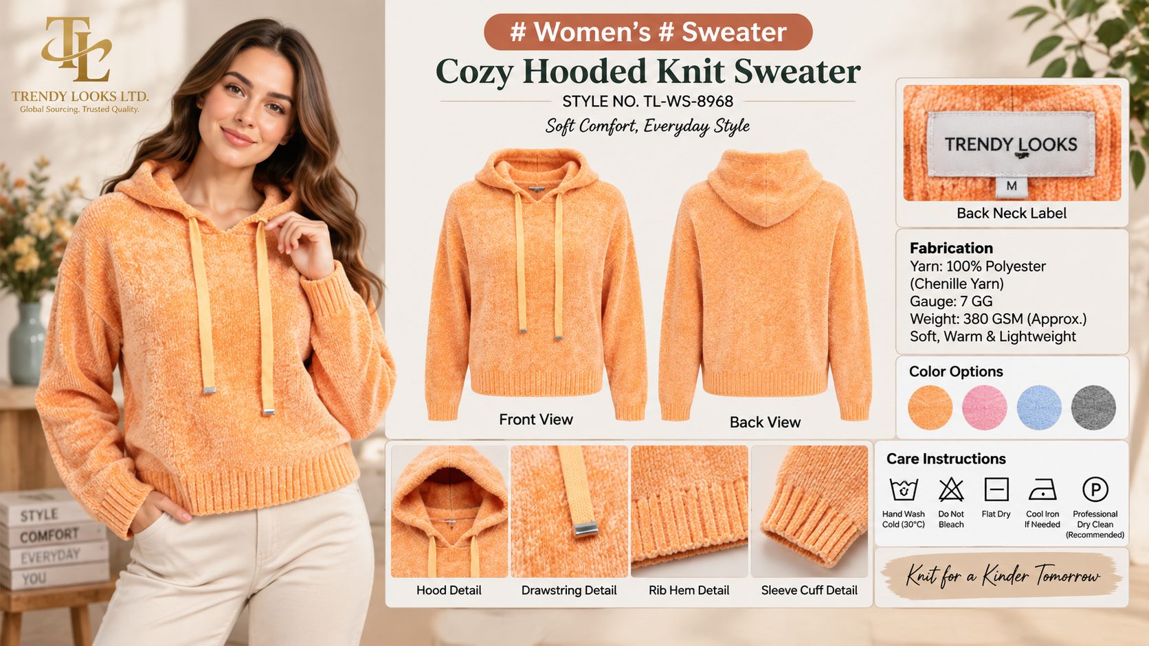 Women's Cozy Hooded Knit Sweater