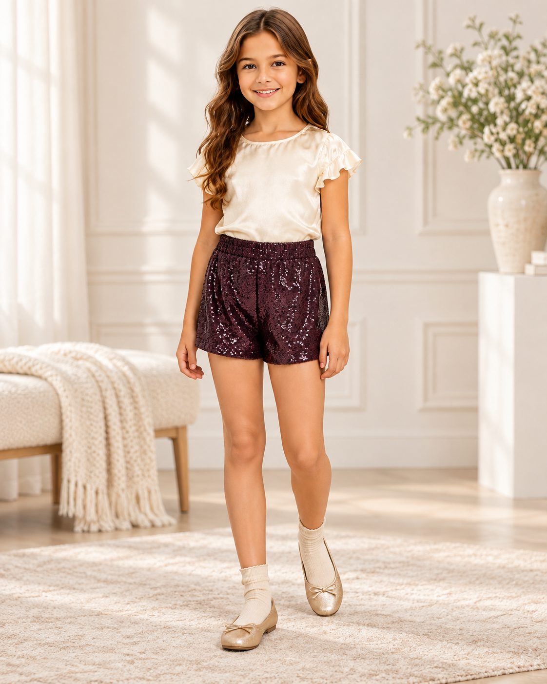 Girl's Sequin Party Shorts