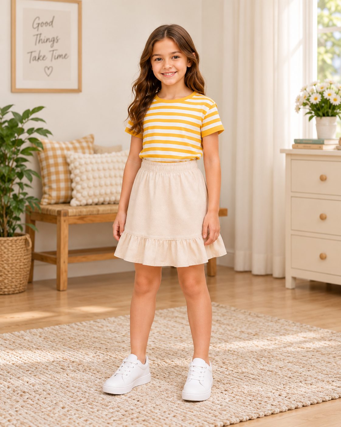 Girl's Ruffle-Hem Skirt