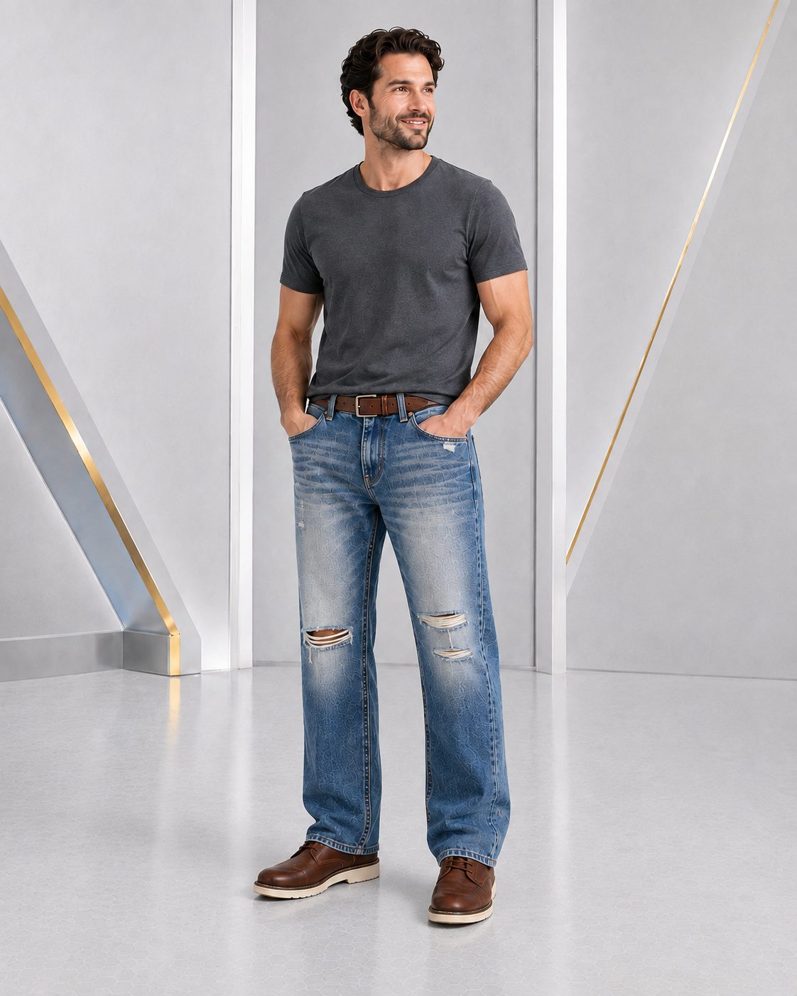 Men's Distress Jeans