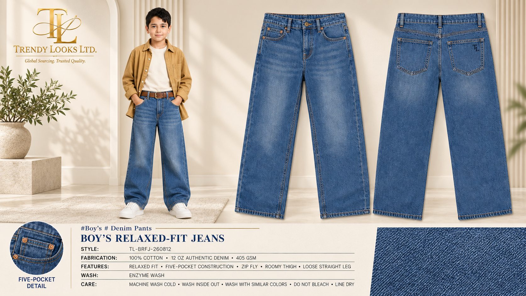 Boy's Relaxed-Fit Jeans