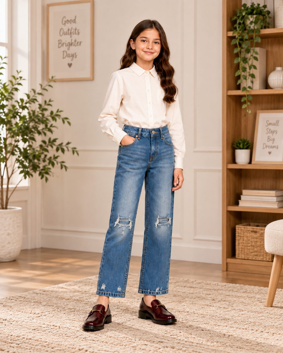 Girl's Distressed Jeans