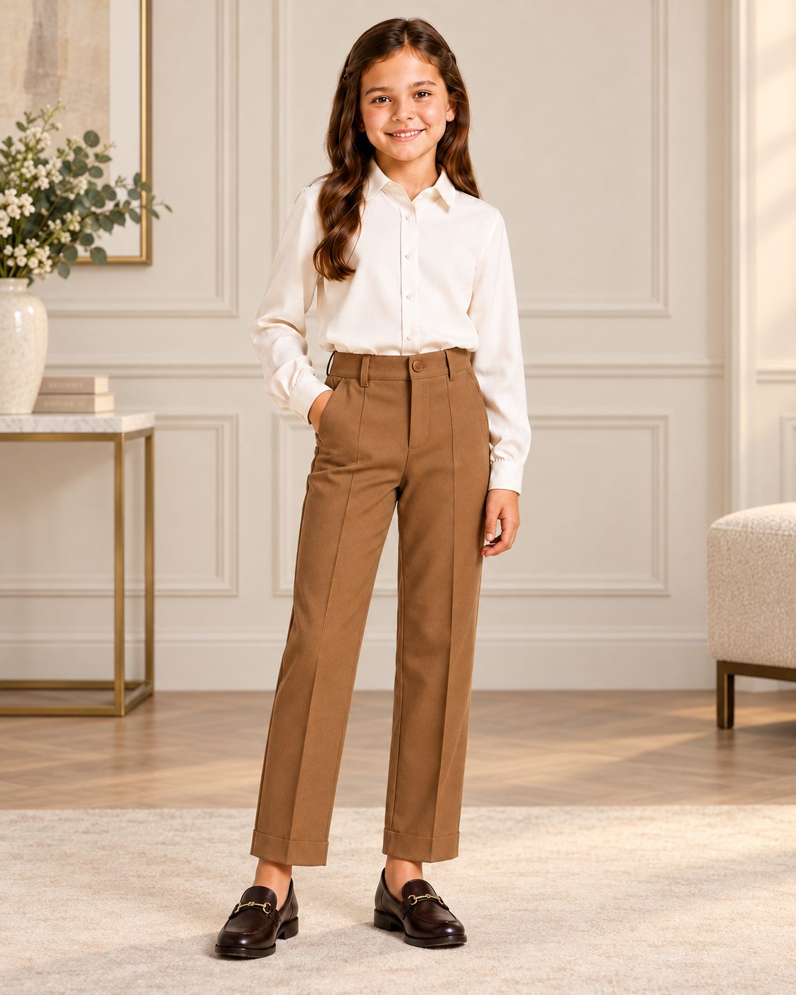 Girl's Pleated Pants