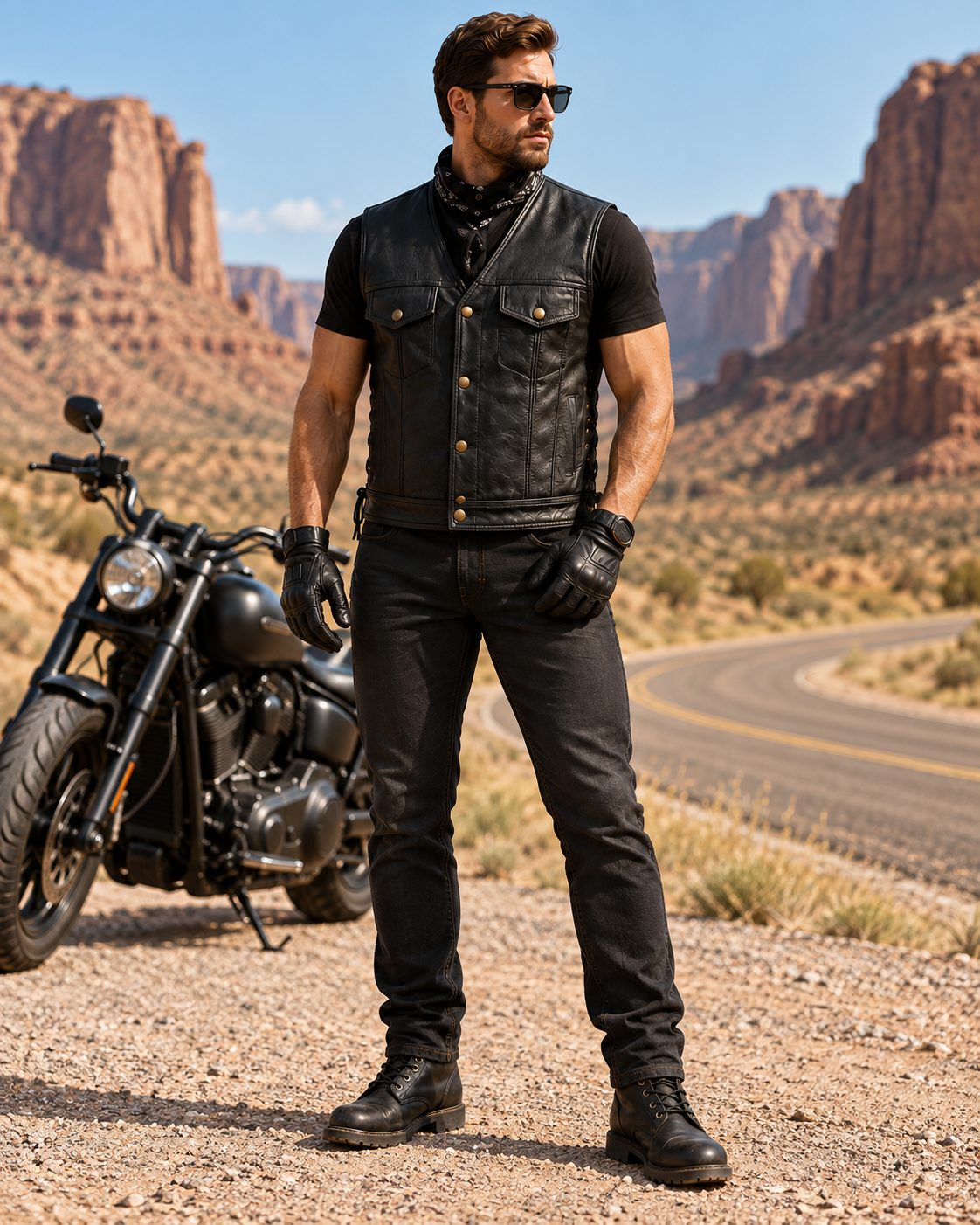 Men's Leather Vest